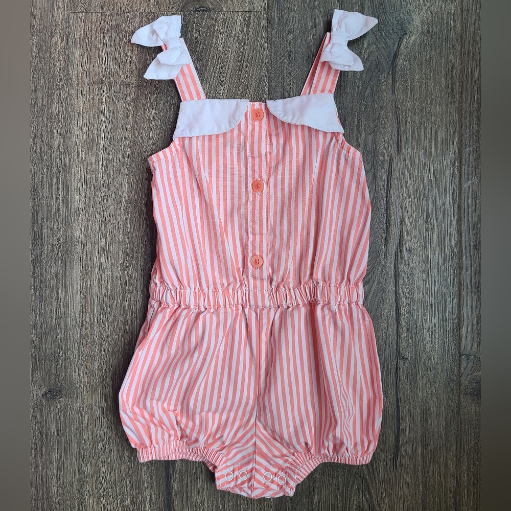 Gymboree Striped Pink and White Romper Size 18-24 Months